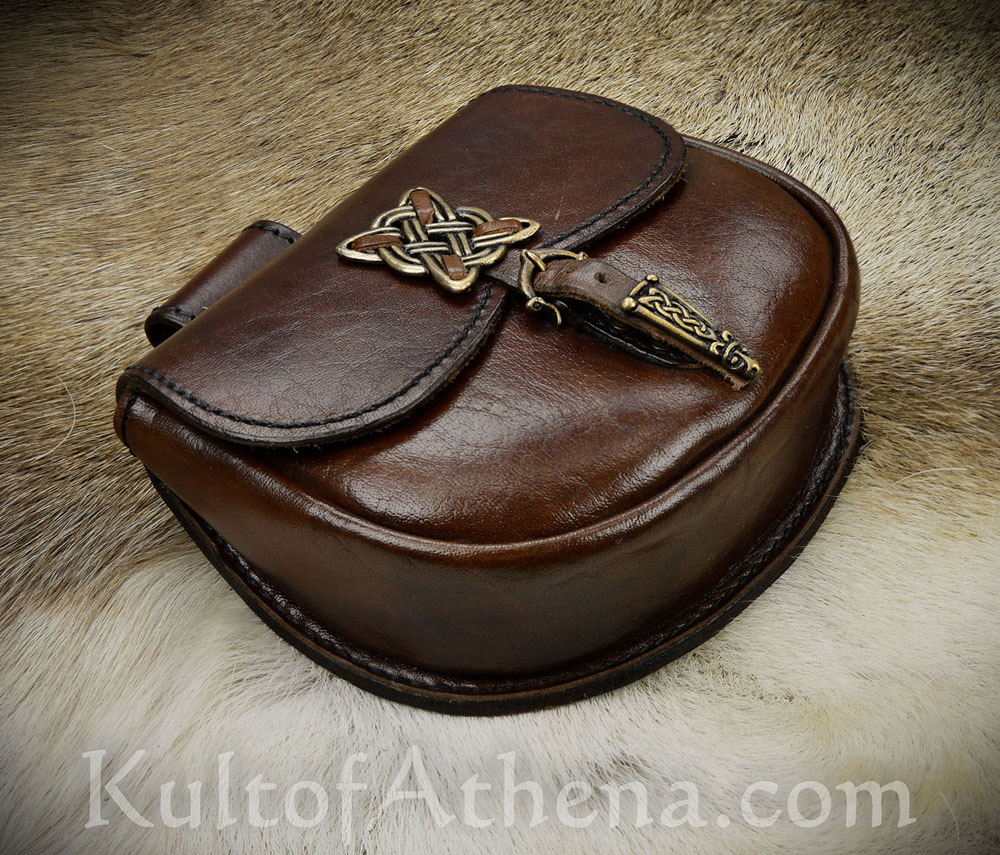 Large Medieval Leather Belt Pouch - Kult of Athena %