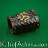 Celtic Leather Cuff with Large Triskele