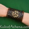 Celtic Leather Cuff with Large Triskele