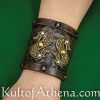 Viking Leather Cuff with Norse Serpents