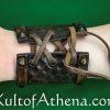Viking Leather Cuff with Norse Serpents
