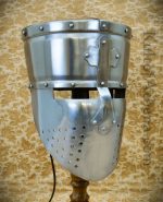 Templar Pot Helm with Faceplate - 16 Gauge