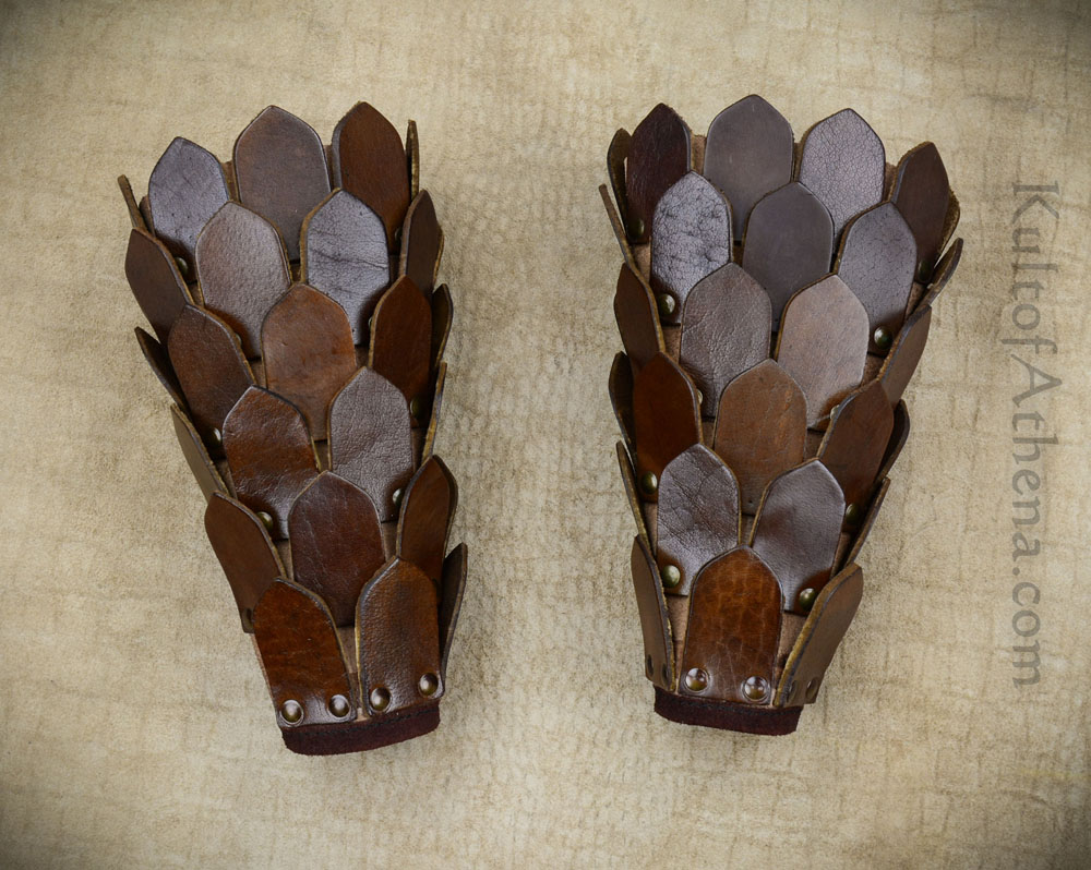 thumbnail image 2 of Bowman's Genuine Leather Renaissance Bracer Set - Medieval Armor For LARP & Reenactment - Handcrafted In USA 2 of 5