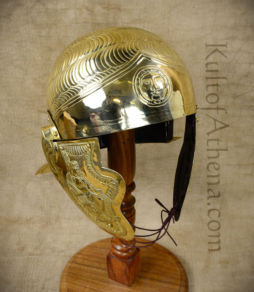 Roman Coolus E Brass Helmet - 20 Gauge - Deepeeka - Kult of Athena