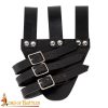 Three-Buckled Angled Sword Frog - Black