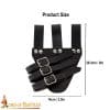 Three-Buckled Angled Sword Frog - Black