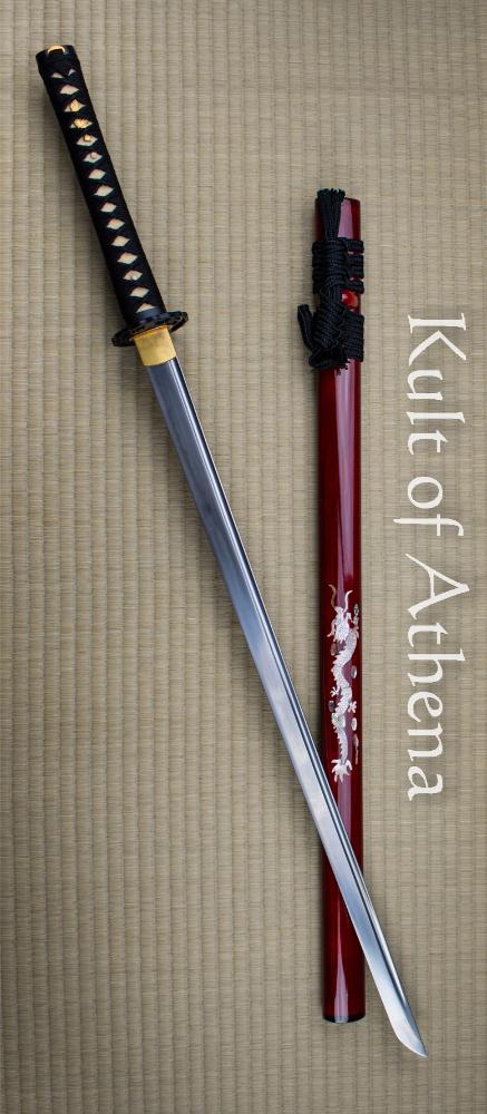 KATANA アイアンヘッド Iron Tiger Forge Red Dragon Straight Blade Katana