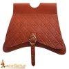 Medieval Leather Belt Pouch with Embossed Crosses