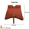 Medieval Leather Belt Pouch with Embossed Crosses