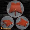 Medieval Leather Belt Pouch with Embossed Crosses