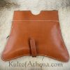 Medieval Leather Belt Pouch with Embossed Crosses