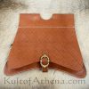 Medieval Leather Belt Pouch with Embossed Crosses