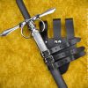 Three-Buckled Angled Sword Frog - Black