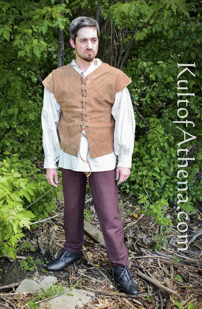 Medieval Suede Tunic or Jerkin with optional Buckle detail – Highland  Leather