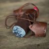 Laced Leather Bottle Holder - Brown