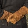 Suede Leather Gloves - Brown