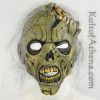 Open Brain Zombie Mask with Hair - Green
