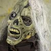 Open Brain Zombie Mask with Hair - Green