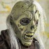 Open Brain Zombie Mask with Hair - Green