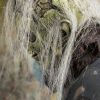 Open Brain Zombie Mask with Hair - Green
