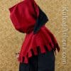 14th Century Hood - Black & Red