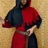 14th Century Hood - Black & Red