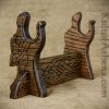 Hand-Carved Norse Wolves Weapon Stand
