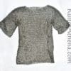 DANM Chainmail Half-Sleeve Haubergeon - Dome Riveted Stainless Steel Flat Rings Alternating with Solid Flat Rings