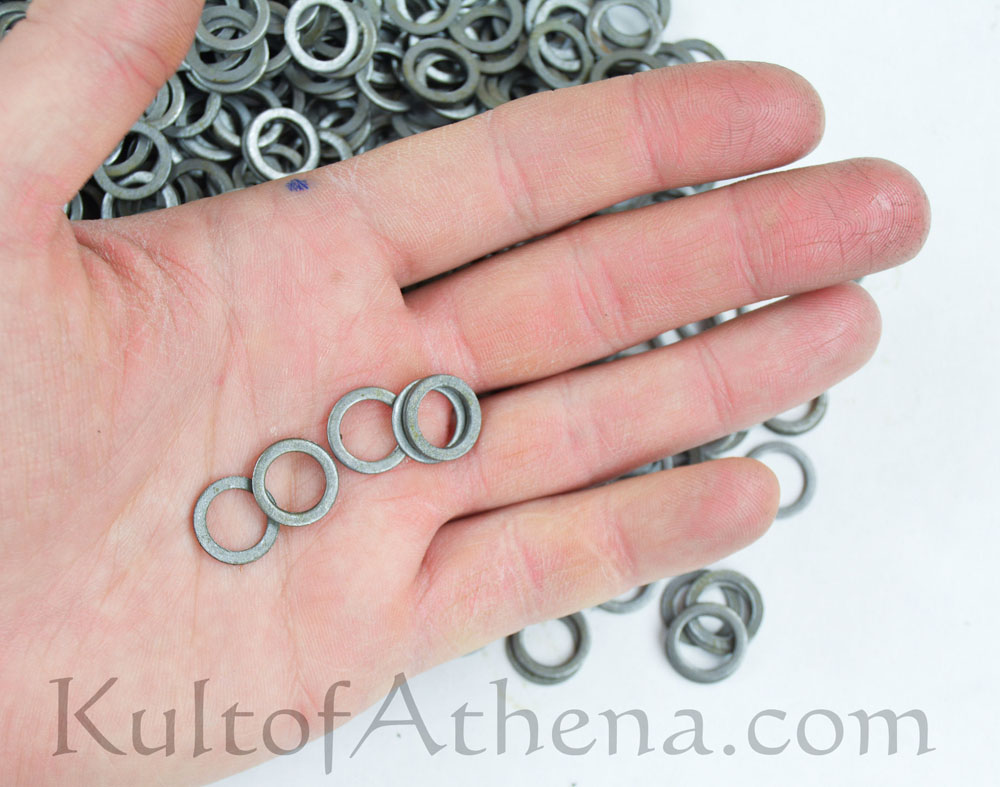 SFNM 1 kg Loose Chainmail Rings - Mild Steel Solid Flat Rings - 17 gauge /  9 mm