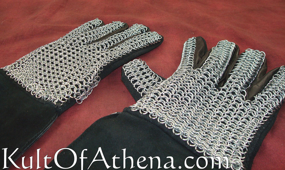 Leather Gloves with Chainmail - Lord of Battles