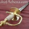 silver grip and decorated blade
