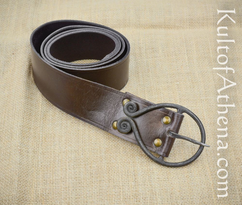 Dark Brown Leather Belt with Silver Buckle by Arthur Knight-32 inch Belt