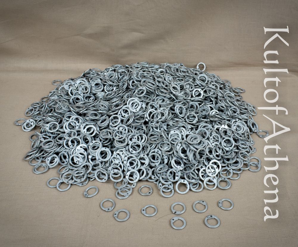1 kgs Loose Chainmail Rings - Aluminum Dome Riveted Flat Rings - 16 Gauge /  10 mm - Lord of Battles