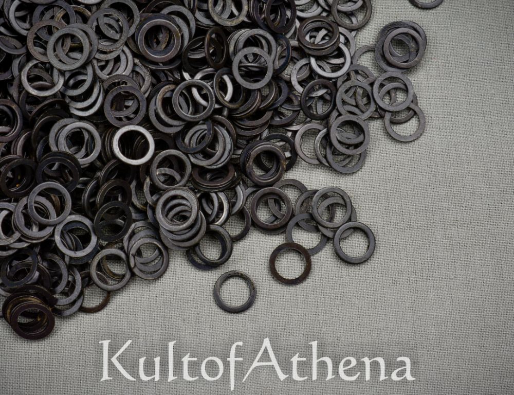 Loose Solid Chain Mail Rings 9mm 17g Flat Ring Blackened
