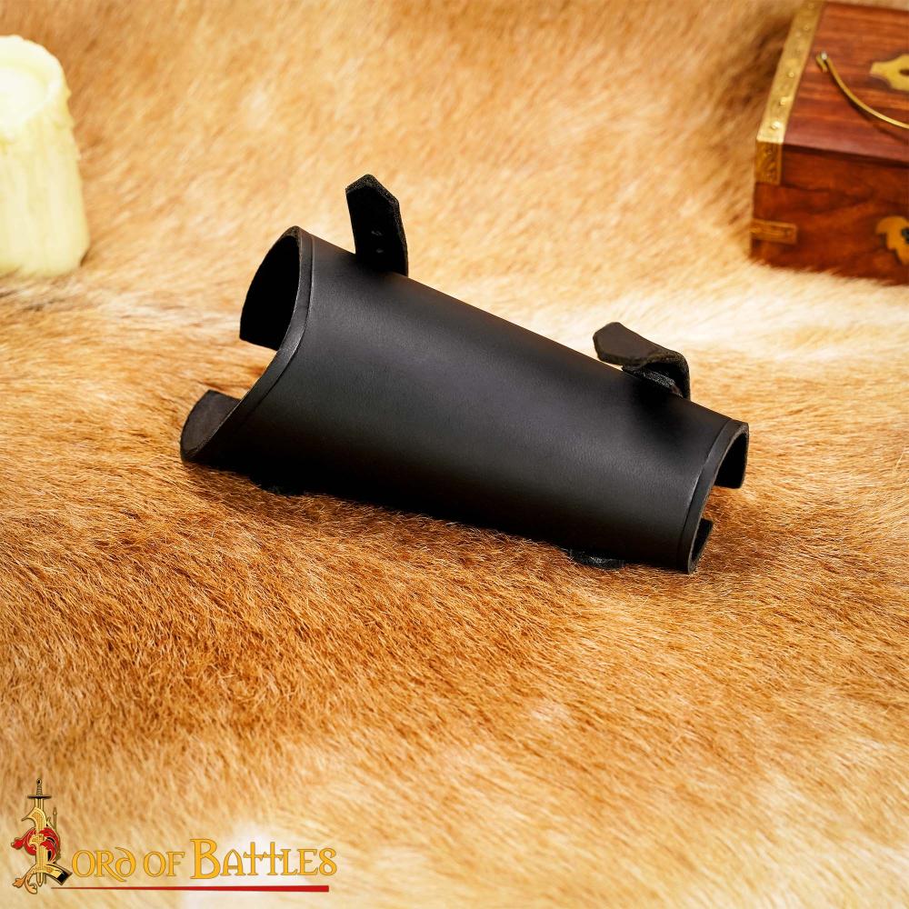 Handcrafted Medieval Archer's Genuine Leather Bracer - Right Hand