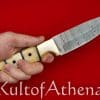 Devil's Edge - Damascus Blade Bone Grip Hunting Knife