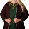 Mythrojan Embroidered Klappenrock Woolen Viking Coat: Hedeby/Haithabu Jarl Kaftan LARP Wool-Brown