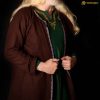 Mythrojan Embroidered Klappenrock Woolen Viking Coat: Hedeby/Haithabu Jarl Kaftan LARP Wool-Brown